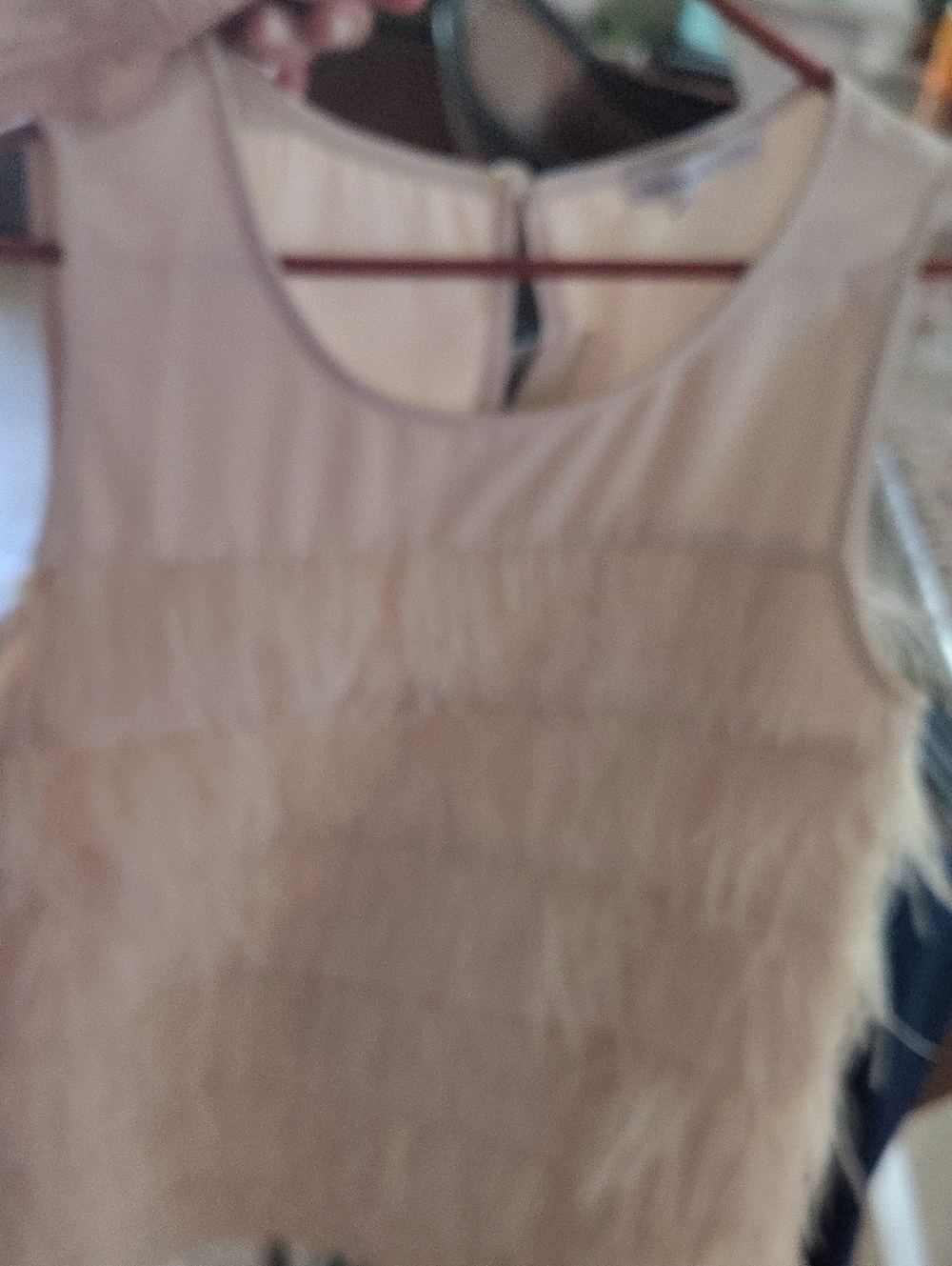 Sleeveless Fringe Tank Top in Cream